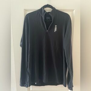 Mons Royale Men’s 2XL 1/4 Zip Cascade shirt black (Merinoflex)